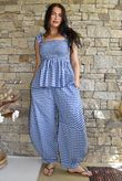 Nonni Gingham Bandeau Cami Malibu Blue
